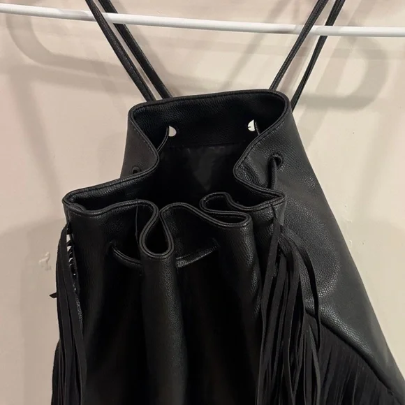 Victoria's Secret Black Fringe Backpack - Picture 3 of 6